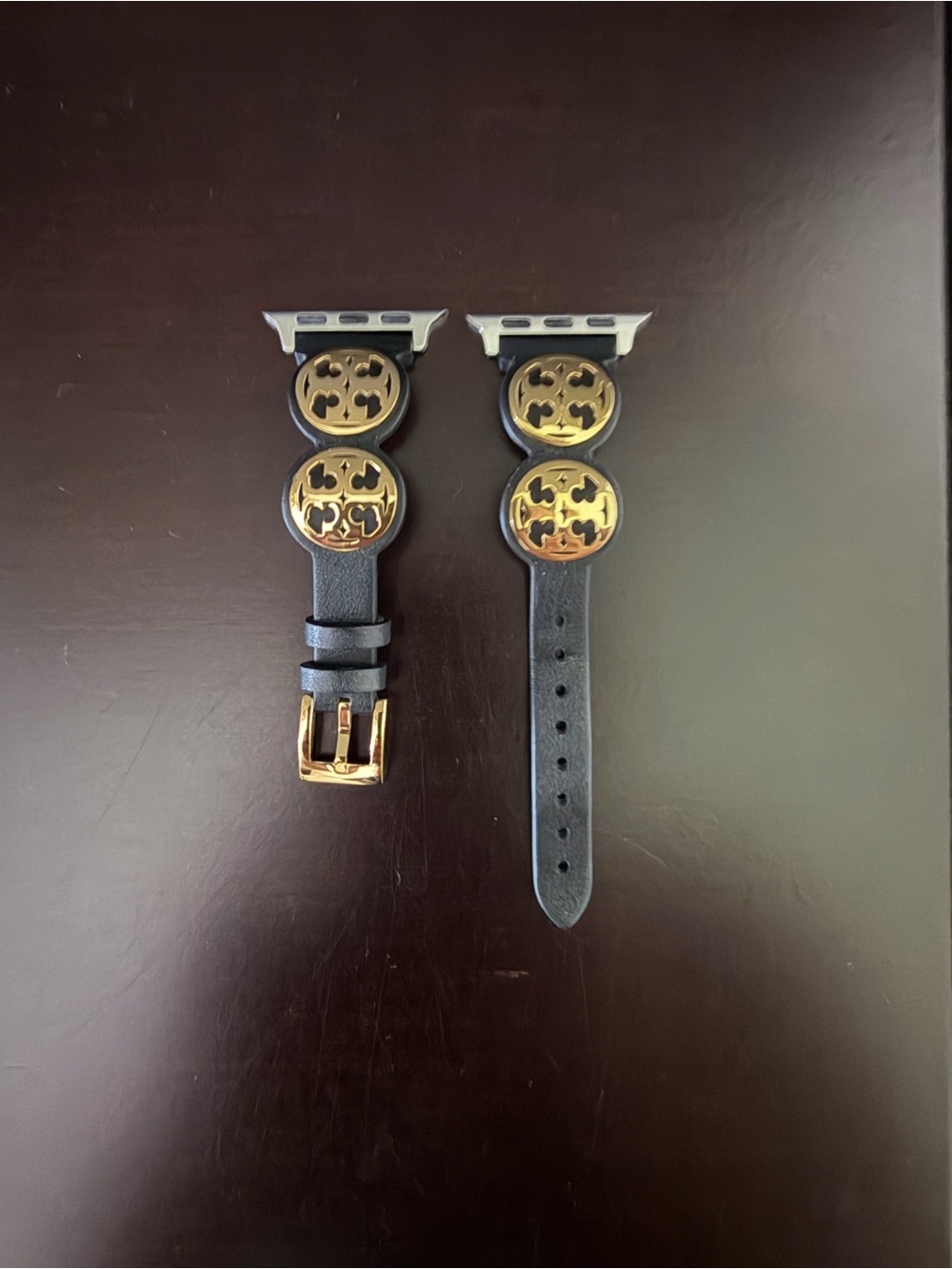 Tory Burch Black Leather Apple Watch Band 38/40/41